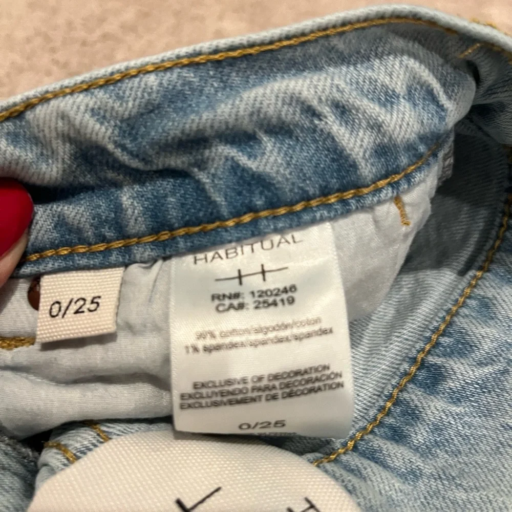 Habitual wide leg jeans distressed light wash size 25 - Picture 3 of 11